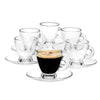 Helena Espresso Cups with Saucers, Set of 6 - CRYSTALIA GLASS